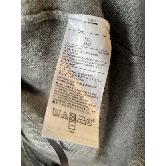 Banana Republic Sweater Vest Grey Open Front Cardigan Collared Womens M/L - Picture 4 of 5